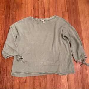 Eileen Fisher Sweater Organic Linen Tie-Cuff Light Green Women’s Sz XS #
